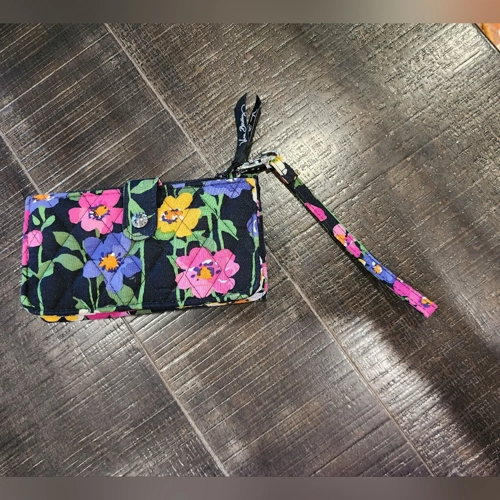 Vera Bradley Black Floral Wristlet